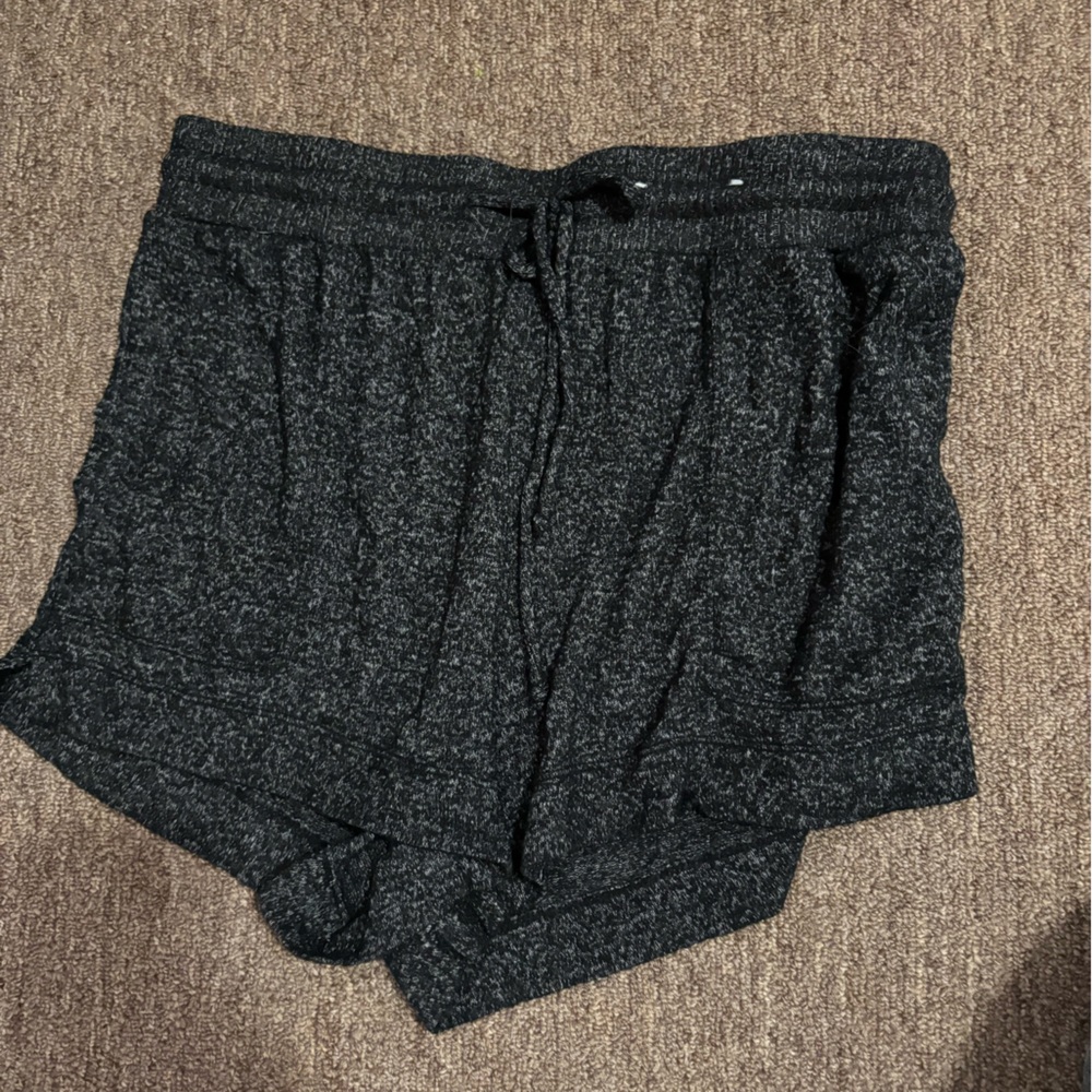 Cozy Black Knit Shorts